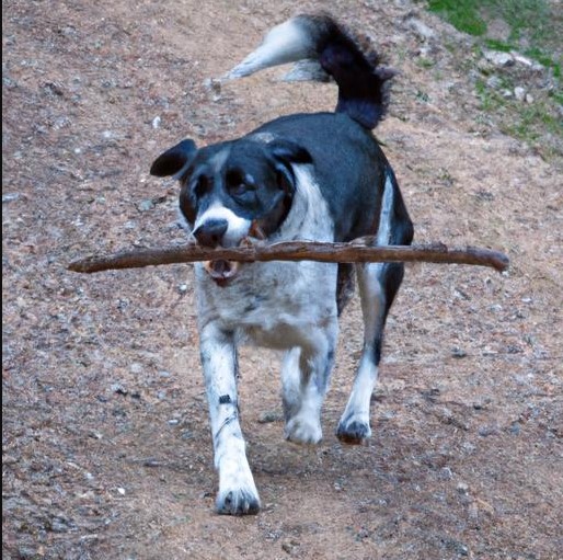 Even a small stick can bring big joy to our furry friends! 