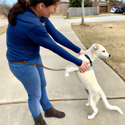A Bevill Dog Behavior specialist positively reinforcing a dog's behavior during a training session.