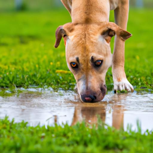 Dog Drank Rain Water