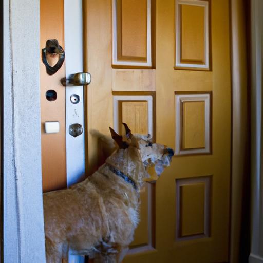 Dog Guarding Bedroom Door