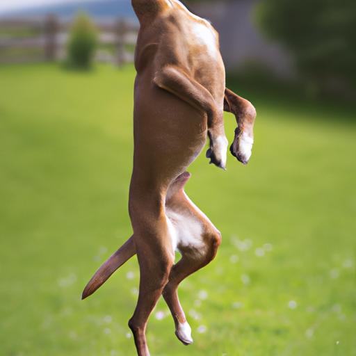 A dog displaying the behavior of kicking its back legs.