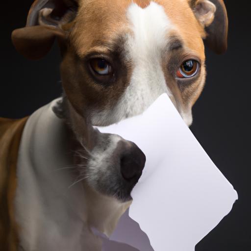 A dog engaging in paper shredding behavior to satisfy its natural curiosity and playfulness.