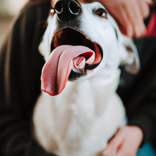 A dog shows affection by licking its owner's face, including the eye area.